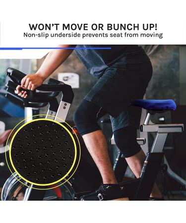 Domain Cycling Gel Bike Seat Cushion | Secure Peloton Fit | Non-Slip Padded Bike Cushion Seat Cover for Men or Women | 10.5x7 Black - Buy Online on GoSupps.com