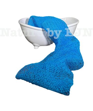 Nature by EJN Long NKN Customized Net Bath Sponge | African Porous Skin Exfoliation | Stretches to 49 | Sea Blue - Buy Online on GoSupps.com