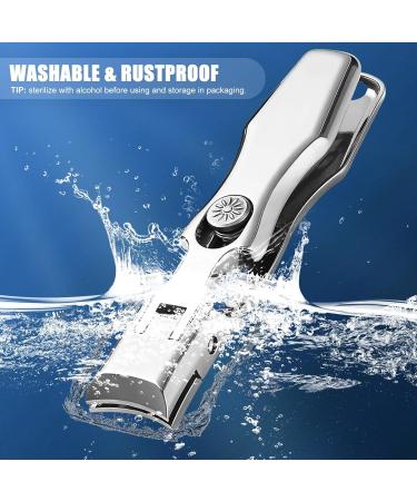 Senior-Friendly Wide Open Toenail Clippers for Thick Nails - Heavy Duty Clippers with Nail File and Catcher - Silver Finish - Buy Online on GoSupps.com