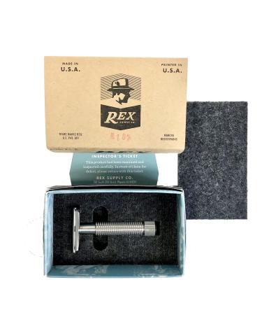 Rex Envoy Safety Razor - 100% Stainless Steel 3-Piece Double Edge Handcrafted in the USA | Rex Supply Company - International Shipping Available - Buy Online on GoSupps.com