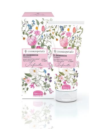 Helan Cuor di Petali - Shampoo Bath & Shower Gel with Rose Petals & Rice Protein - Scented Extra-Gentle & Natural Hair & Body Wash for Women Moisturised Skin & Volumized Hair - Made in Italy 200ml