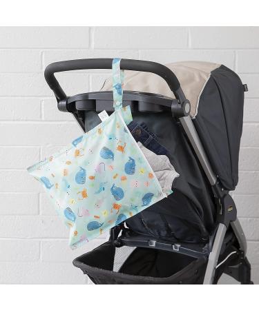 Bumkins Waterproof Wet Bag 12x14 - Ocean Life | Washable & Reusable for Travel, Beach, Pool, Stroller | Ideal for Diapers, Gym Clothes, Swimsuits & Toiletries - Buy Online on GoSupps.com