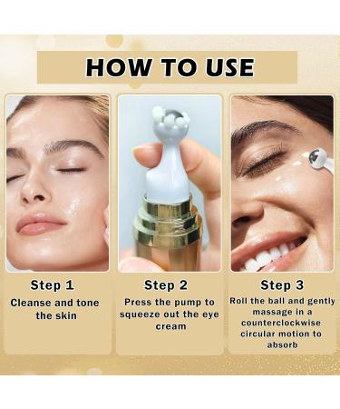 Effective Eye Cream for Dark Circles & Puffiness | Under Eye Serum & Roller - Daily Skincare for Women | Crema Para Las Ojeras - Buy Online on GoSupps.com