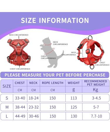 Buy Tikxlafe Adjustable Cat Dishes with Leash - 150 cm Polyester Cat Line Set for Kittens (Red Size S) - International Shipping Available - Buy Online on GoSupps.com