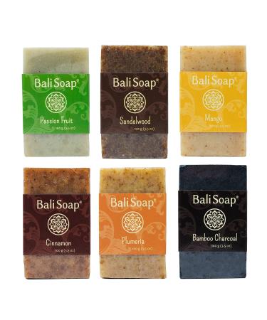 Bali Soap - Orange Collection  All Natural  Handmade  Vegan Bar Soap for Men & Women  Cold Pressed Face  Hand and Body  Variety Scent 6pc  3.5oz each