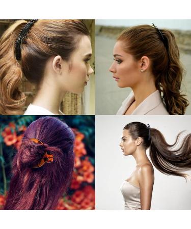 Banana Hair Clip 4 PCS Banana Clip Banana Clips for Hair Beauty Fashion Accessories Ponytail Holder Clip for Girls and Ladies with Various Hairstyles Double Banana Clip Set - Buy Online on GoSupps.com