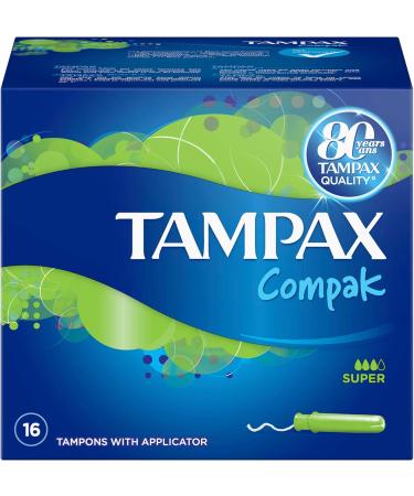 Tampax Compak Super 16S - Ultra Absorbent Tampons for Ultimate Comfort | Shop Internationally | Free Shipping - Buy Online on GoSupps.com