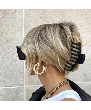 Muted Hair Claw Clips Set for Women and Girls - 4PCS Medium to Big Size Non-Slip Grip in Black, Brown, Beige, and Cream - Buy Online on GoSupps.com