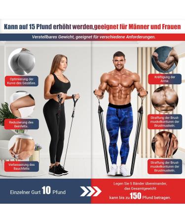 Buy Gykit Resistance Bands Set - 150LBS Strength Training Kit with Expander Rubber Racks Poster Ankle Straps & Door Anchors - Ideal for Physiotherapy & Home Workouts - Buy Online on GoSupps.com
