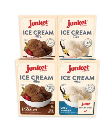 Junket Ice Cream Mix Bundle - 2 Vanilla, 2 Chocolate (4 Total)