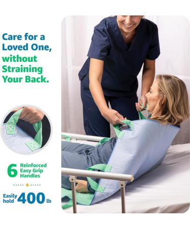 Improvia Fast Drying Bed Pad with Handles - Washable Waterproof Incontinence Inlays for Elderly & Bedridden - 34x36 Inches 6 Handles - Buy Online on GoSupps.com
