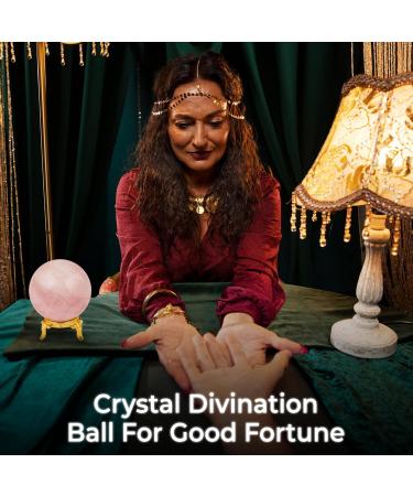 PYOR Rose Quartz Sphere Gem Ball with Stand - Meditation & Feng Shui Crystal Decor for Wealth & Harmony - Buy Online on GoSupps.com