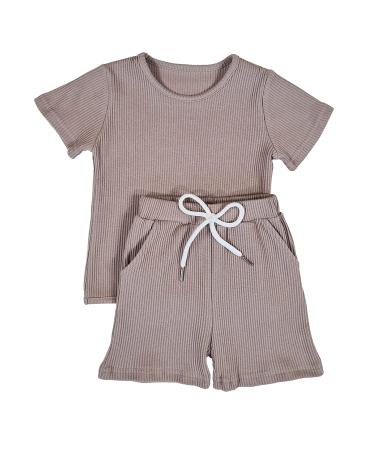 DreamBuy 20 Colours Ribbed Pyjama/Tracksuit/Loungewear Unisex Boys And Girls Pyjamas Baby Clothes Pyjamas For Women And Mens Pyjamas 6-12 Months Taupe