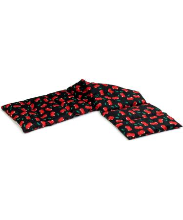Shop Large 75x20cm Cherry Stone Pillow - 8-Chamber Heat Pad in Cherry-Black - Ideal Grain Pillow for Relaxation & Comfort - Buy Online on GoSupps.com