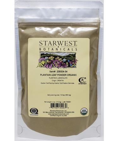 Starwest Botanicals Organic Plantain Leaf Powder 4 Ounces