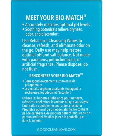 Good Clean Love Rebalance Wipes - pH-Balanced Feminine Hygiene, 12 Odor-Reducing Cleansing Wipes - Buy Online on GoSupps.com