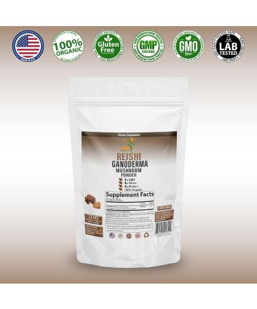 SMSHEALTHPRODUCTS.com Reishi Mushroom 100g Powder 3.52 oz (60% Polysaccharides) for Longevity by SMS Vegan Organic Non-GMO Reishi Extract Supplement for Immune System Support Safe for Pets - Buy Online on GoSupps.com