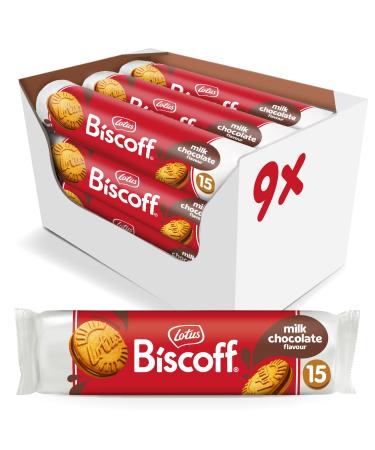 Lotus Biscoff |Sandwich double biscuits with milk chocolate cream filling |15 sandwich cookies p Pack |Only natural ingredients |Without dyes or added flavors |9x150g |1.35kg - Buy Online on GoSupps.com