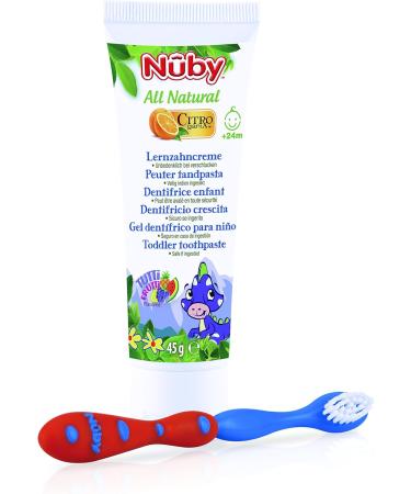 Nuby CG18045 All Natural Combo Pack Complete Toothpaste and Toothbrush - Buy Online on GoSupps.com