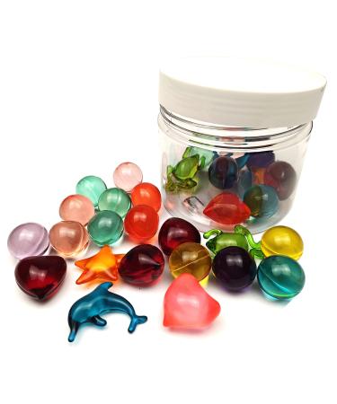 30 pcs Pack Bath Oil Beads - Natural Plant Ingredients Bath Beads Pearls- SPA Essential Beads- Mixed Colors & Round Love Animal Shape- The Way You Love Them