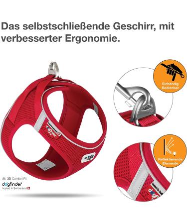 Magnetic Vest Harness Air-Mesh V2 Red M - Comfortable & Stylish Striped Design for Pets | International Shipping - Buy Online on GoSupps.com