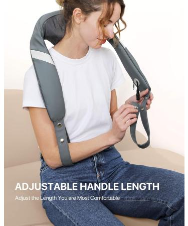 Alljoy Wireless Neck Massager with Heat Function | Shiatsu 3D-Rotating Massage Device for Neck Back & Shoulders | Portable & Adjustable Strap | Perfect Gift in Gray - Buy Online on GoSupps.com