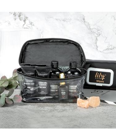 Men's Spa Gift Set for Father's Day - 10Pcs Charcoal Cedarwood Spa Kit with Jojoba Oil, Aftershave Balm, Shave Gel & More - Gift Basket for Dad - Buy Online on GoSupps.com