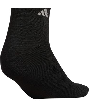 adidas Women's Athletic Cushioned Quarter Socks (6-Pair) - Black/Aluminum - Medium Size - Buy Online on GoSupps.com