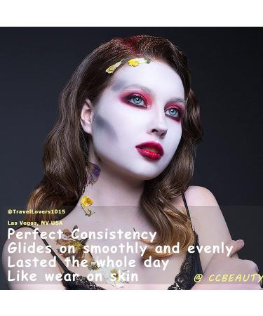 CCBeauty White Face and Body Paint Stick Set for Halloween Costume Parties - Non-Toxic Cream Blendable Foundation Makeup - Buy Online on GoSupps.com