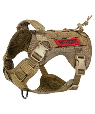 Oneigris dog harness Fire Watcher Tactical dishes MOLL SERHAITHT SERVICE Dog dog vest with 1 handles and 2 no-pull D-ring 1000D nylon (XS brown) XS brown - Buy Online on GoSupps.com