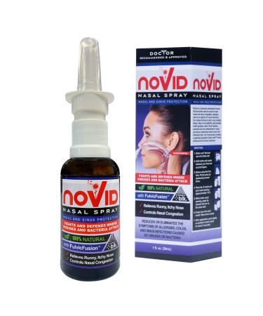 Novid Nasal Spray Nasal and Sinus Protection 100% Natural with FulvicFusion 1.01 Fl Oz (Pack of 1) 1.0