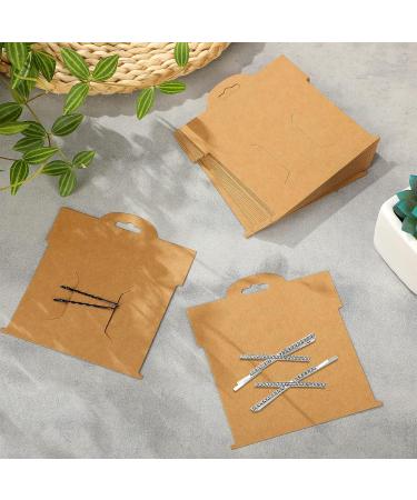 50 Pcs Kraft Hair Clip Display Cards - 4.75 x 5.25 in Rectangular Design for Hair Bow & Barrettes - Brown Cardboard Organizer for Jewelry & Accessories - Buy Online on GoSupps.com
