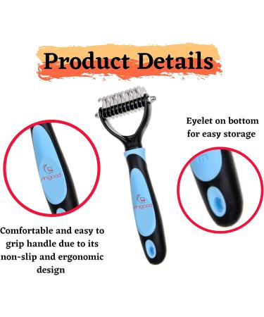 Anigood PET Grooming Rake Comb Brush For Dogs Cats With Long Thick Hair | Professional Deshedding Dematting Pet Supplies (Pink) - Buy Online on GoSupps.com