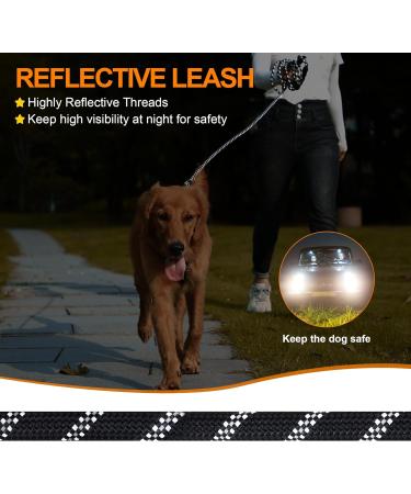 Reflective Dog Track Line - 15m Training Leash for All Sizes Comfort Hand Loop & 360 Carabiner - Durable Black 5m Option - Buy Online on GoSupps.com