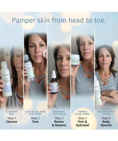 Reviva Labs Spa at Home 5-Piece Skincare Gift Set for Women featuring Gentle Facial Cleanser Toner Plumping Serum Firming Cream & Collagen Body Lotion for Winter Skin Care - Buy Online on GoSupps.com