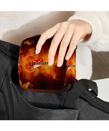 Buy Fire Rock Guitar Menstruation Pad Bag with Zipper | Stylish Women's Napkin & Tampon Collection Bag - Buy Online on GoSupps.com