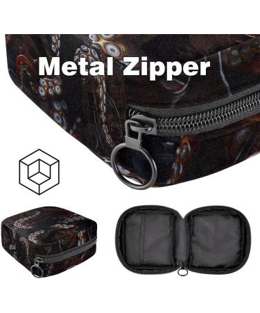 Portable Menstrual Pad Storage Bag & Menstruation Cup Pocket - Art Octopus Print for Teens & Women - Buy Online on GoSupps.com