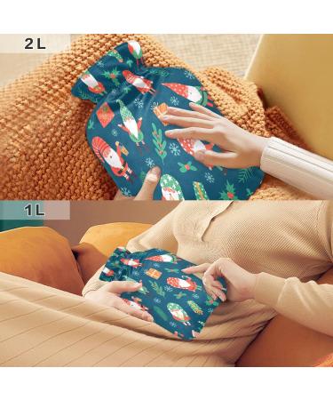 Funny Christmas Gnome Hot Water Bottle | 2L Fleece Cover for Hot & Cold Compresses - Perfect Holiday Gift - Buy Online on GoSupps.com