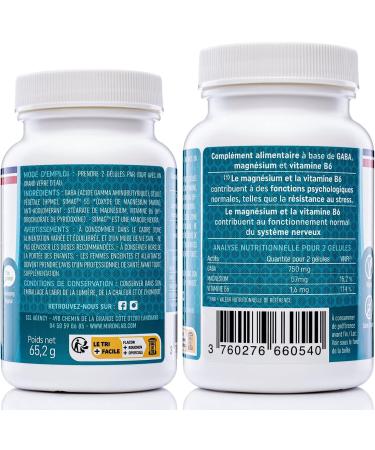GABA Pure 750mg | Adult Anti Stress Enriched with Magnesium & Vitamin B6 | 120 Capsules 2 Months | Promotes Sleep Serenity and Relaxation | French Laboratory MIRONLAB - Buy Online on GoSupps.com