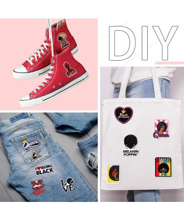 20 Black Girl Iron on Embroidered Patches - DIY Clothing Applique for Jeans, Jackets & Backpacks (Novelty Style) - Buy Online on GoSupps.com
