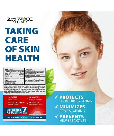 Hyaluronic Acid Acne Patches with Salicylic Acid & Tea Tree Oil - 120 Invisible Zit Stickers for Cystic Acne & Blemishes - Buy Online on GoSupps.com