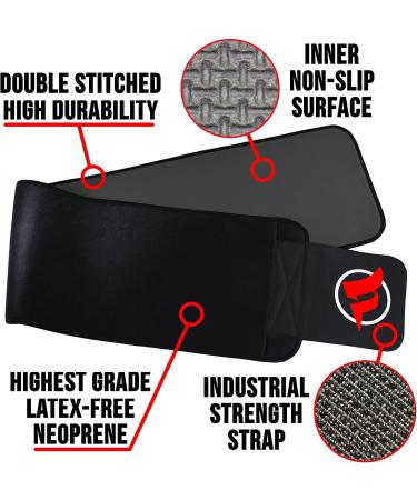 Fitru Waist Trimmer Sauna Ab Belt For Women & Men - Waist Trainer Stomach Wrap Black XL: 10" X 50" - Buy Online on GoSupps.com