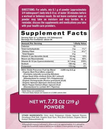 Buy Nature's Truth Beet Root Powder - 7.73 oz Nitric Oxide Supplement | Vegan Non-GMO Gluten Free Pre-Workout | Mixed Berry Flavor - Buy Online on GoSupps.com