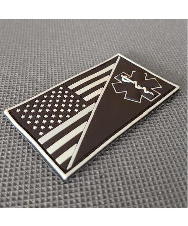 Glow Dark USA American Flag EMS EMT Paramedic Tactical Morale Patch - Buy Online on GoSupps.com