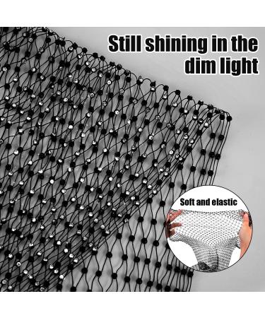 Rhinestone Head Scarf Black Crystal Mesh Headband Elastic Wide Head Wraps Diamond Sparkly Headpiece Party Nightclub Costume Hair Accessories for Women Girls - Buy Online on GoSupps.com