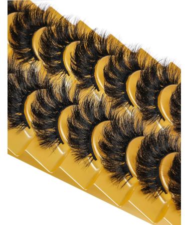 False Eyelashes Fluffy Natural Look 8D 20 mm Long C Curl Strip Eye Lashes Pack 10 Pairs Full Reusable Fake Eyelashes That Look Like Extensions by Goddvenus A-full - Buy Online on GoSupps.com