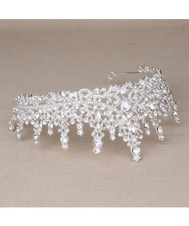 Silver Tiara for Women - Vofler Princess Crown | Baroque Crystal Headband for Queen Bridal Wedding & Special Occasions - Buy Online on GoSupps.com