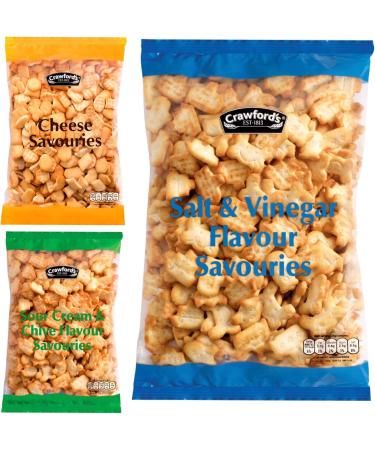  Multiple MULTIPLE Crawfords Pack of 3 cheese bags 300g salt and vinegar 250g sour cream and chives 250g - Buy Online on GoSupps.com