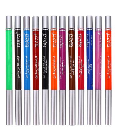 BELLIFFY 12 Pcs 1 Set Shadow Set Creative Eyeliners Waterproof Eyeliner Makeup Kit Colorful Plastic