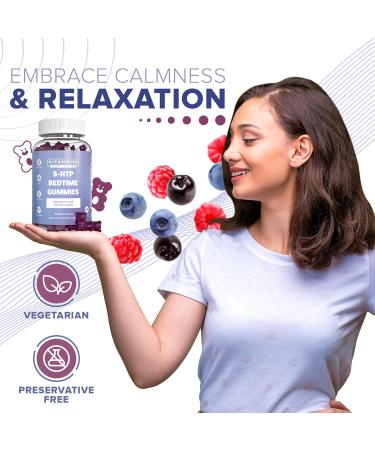 Vitammies 5HTP Sleep Gummies 50mg | Vegan Night Time Support with Magnesium, Chamomile & Valerian Root | Gluten-Free | B6 | Restful Sleep Supplement - Buy Online on GoSupps.com